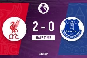 半場(chǎng)-利物浦暫2-0埃弗頓 赫拉芬貝赫傳射?；倏似崎T