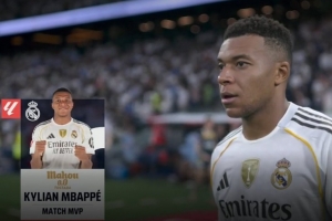 遠射破門，西甲官方：姆巴佩當(dāng)選皇馬2-0西班牙人全場最佳