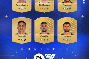 意甲9月最佳球員候選：普利西奇、德布勞內(nèi)、迪馬爾科在列