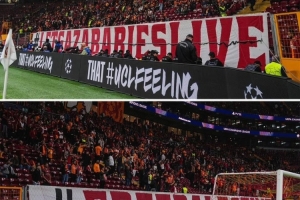 加拉塔薩雷球迷聲援巴勒斯坦民眾：若耶路撒冷不自由，世界皆囚徒