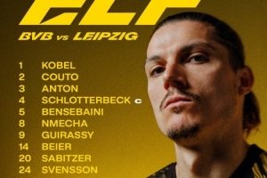 多特對陣萊比錫首發(fā)：吉拉西、薩比策、阿德耶米、施洛特貝克在列