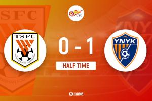 半場(chǎng)-山東泰山0-1云南玉昆 侯永永頭球破門，克雷桑 李源一失良機(jī)