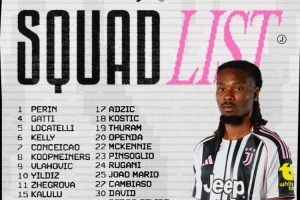 尤文對(duì)陣米蘭大名單：戴維、K-圖拉姆在列，布雷默、卡巴爾缺席