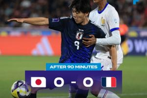 進(jìn)加時！日本U20常規(guī)時間0-0法國U20，日本狂轟19腳，法國0射正