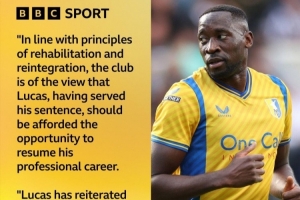 鏡報(bào)：英甲球員服刑結(jié)束出獄后回歸球隊(duì)，此前交通過失致人死亡