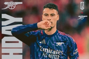 劍指三分！阿森納發(fā)布對(duì)陣富勒姆海報(bào)：馬丁內(nèi)利單人出鏡