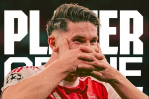 梅開二度，阿森納官方：約克雷斯當(dāng)選4-0馬競隊(duì)內(nèi)最佳球員