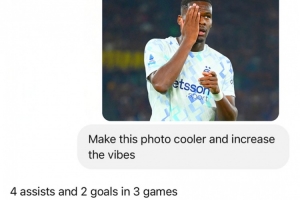 國米官推整活A(yù)I要給博尼修圖，AI答復(fù)：3場2球4助，沒法更嗨了