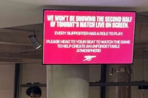 英媒：阿森納不在主場大廳電視播放比賽畫面，讓球迷盡快回到看臺(tái)