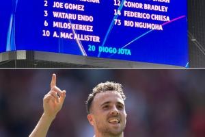 淚目！法蘭克福大屏幕為利物浦替補名單加上20號若塔