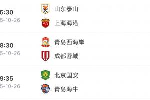 山東三兄弟殺瘋了！泰山逆轉(zhuǎn)海港、海牛逆轉(zhuǎn)國安、西海岸戰(zhàn)平蓉城