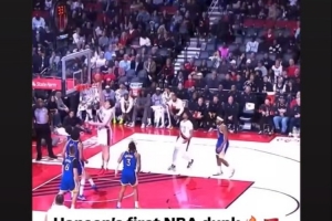 有在關注！余嘉豪社媒轉(zhuǎn)發(fā)楊瀚森NBA生涯首次扣籃