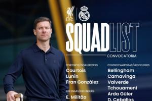 將戰(zhàn)紅軍！皇馬名單：姆巴佩領(lǐng)銜，阿諾德戰(zhàn)舊主，馬斯坦托諾傷缺