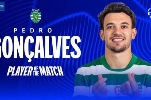 1關鍵傳球1過人成功，貢薩爾維斯當選葡體1-1尤文一役全場最佳