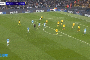 輕松！多庫左路倒三角傳中 哈蘭德中路爆射破門，曼城2-0領(lǐng)先多特