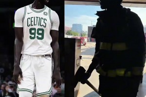 這是要轉(zhuǎn)行？2米29的塔克-法爾進(jìn)行消防員培訓(xùn)