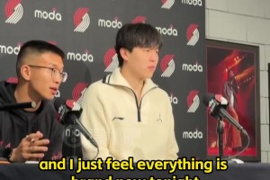 楊瀚森談常規(guī)賽首秀表現(xiàn)：全新的體驗(yàn)！全新的強(qiáng)度！我還得提高！